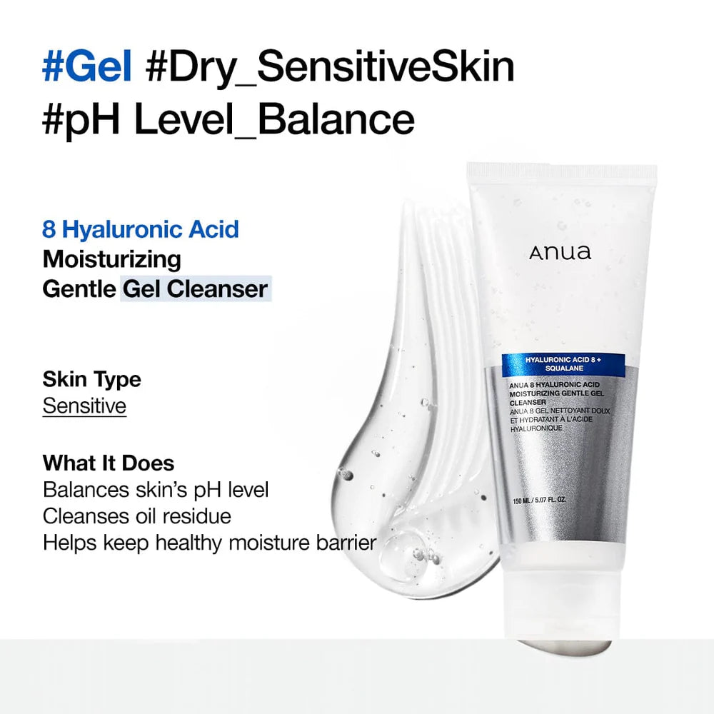 ANUA - 8 Hyaluronic Acid Moisturizing Gentle Gel Cleanser