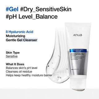 ANUA - 8 Hyaluronic Acid Moisturizing Gentle Gel Cleanser